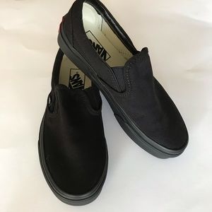 NWOT All Black Vans Slip Ons Size 5.5